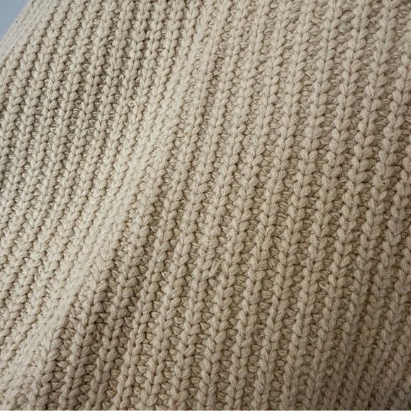 Free People Sweater Turtleneck Oversized Cream Knit Lagenlook Minimalist Size XS - Picture 6 of 9